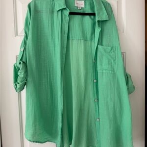 Over-Sized American Eagle Button-Up Shirt